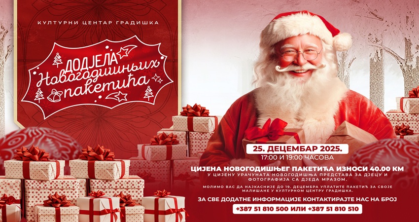 Dodjela novogodišnjih paketića u Kulturnom centru