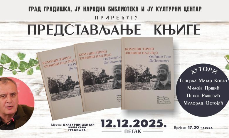 Promocija knjige „Komunistički zločini nad JVuO- od Ravne gore do Zelengore“ u Gradišci
