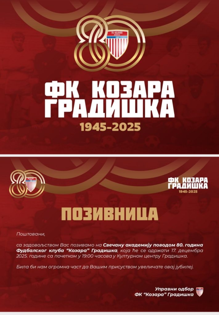 Svečana akademija FK Kozara: 80 godina tradicije i uspjeha