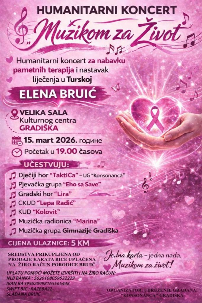 Humanitarni koncert za Elenu Bruić