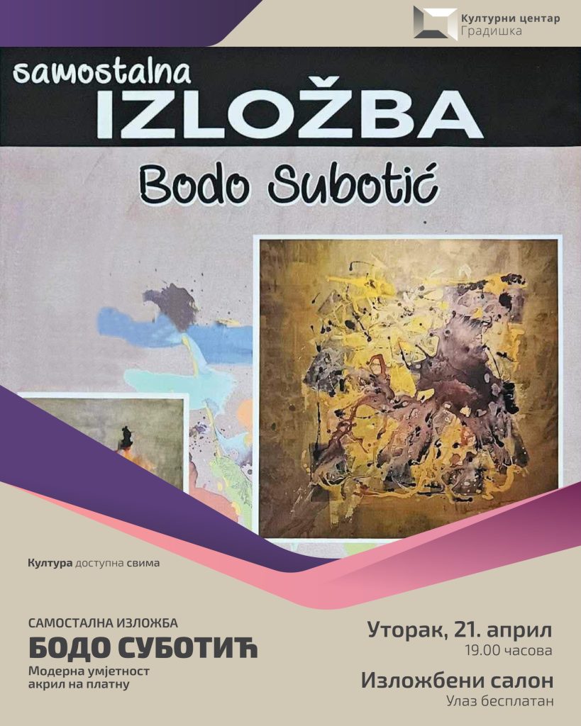 Večeras izložba Bode Subotića u Novoj Topoli